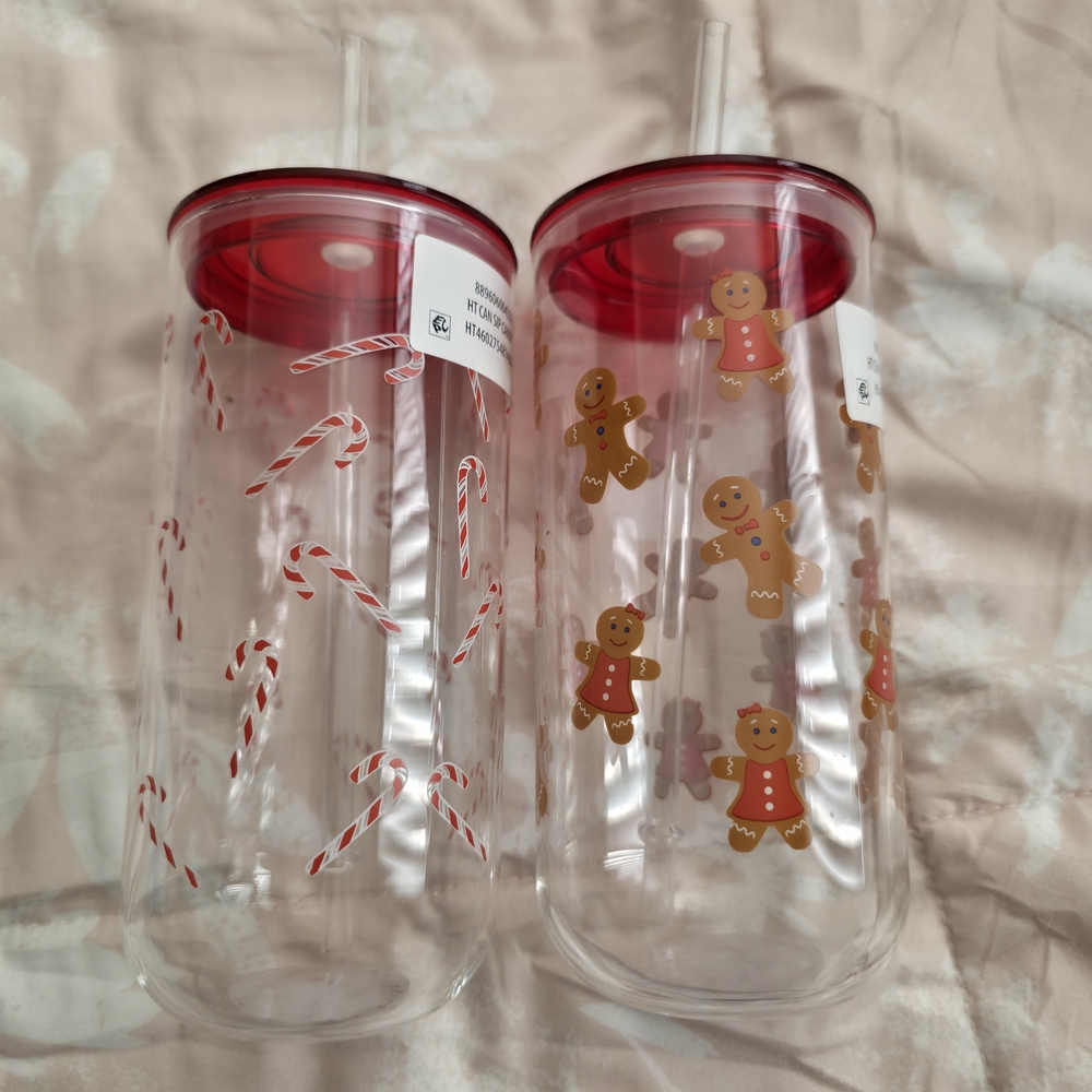 Red and Clear Holiday Tumbler Set